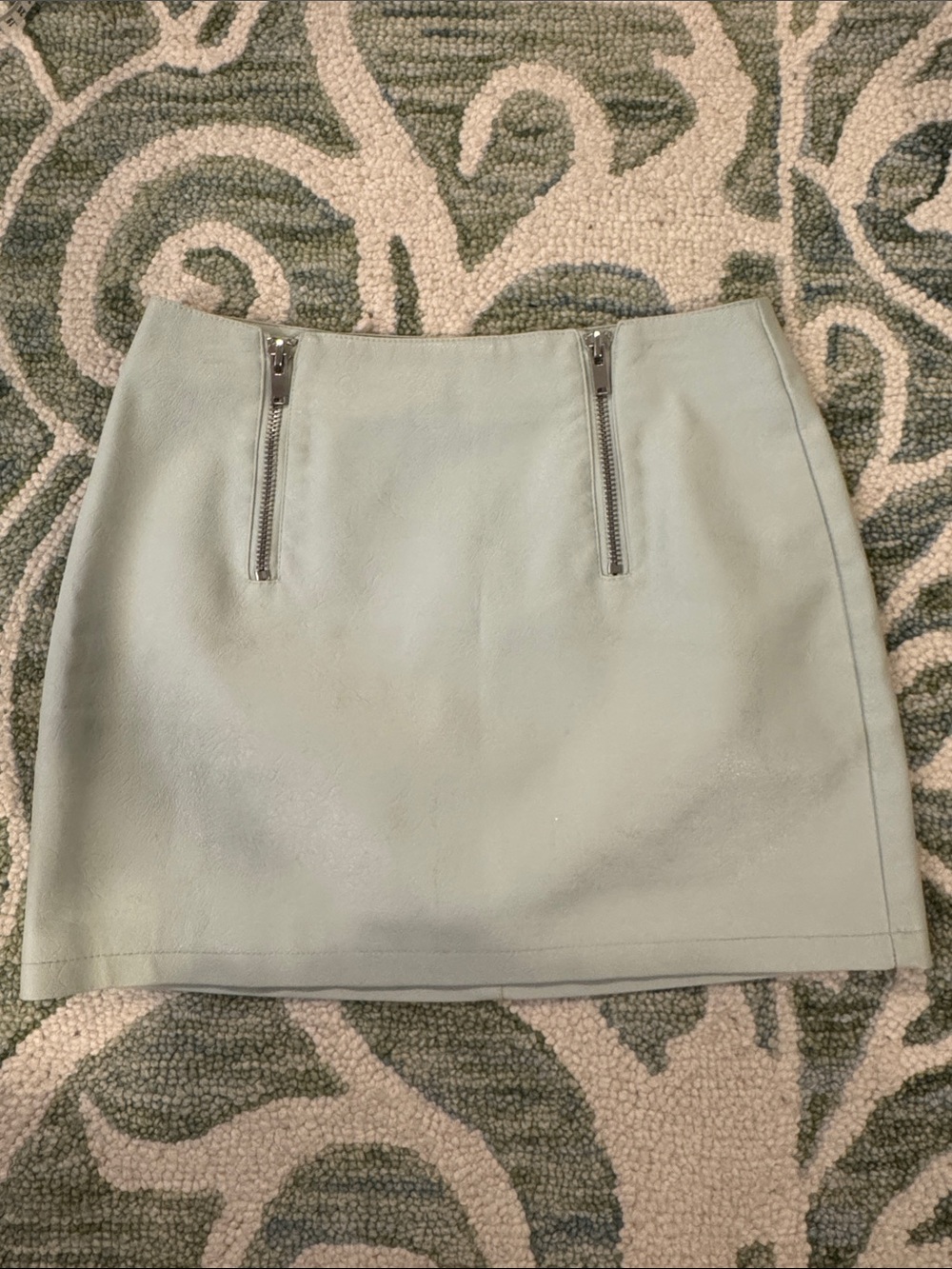 Forever 21 Mint Mini Skirt with Dual Silver Zippers